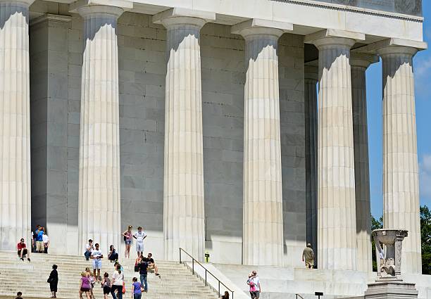 링컨 군인기념 - lincoln memorial washington dc people abraham lincoln 뉴스 사진 이미지