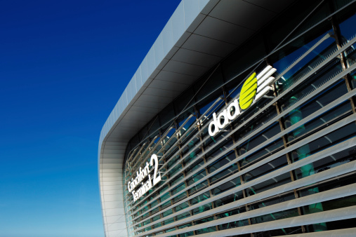 Dublin, Ireland - June 5, 2013: New Terminal 2 of the Dublin Airport, opened in November 2010, is host to the European and the big international carriers to the USA and the Middle East