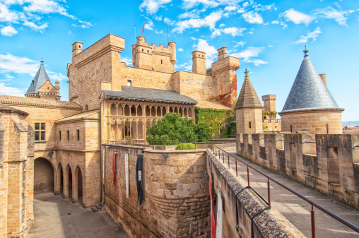 Olite,Spain- October 8, 2012: Olite Castle, Navarre.Is a military building was built in the thirteenth and fourteenth in the town of Olite.Olite Castle was chosen as the first wonder of medieval Spain, medieval held by the magazine, because of its 4th anniversary