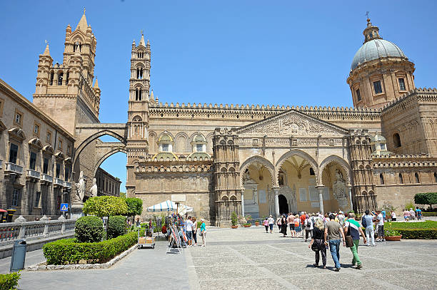 View of the Palermo's Cathedral stock photo