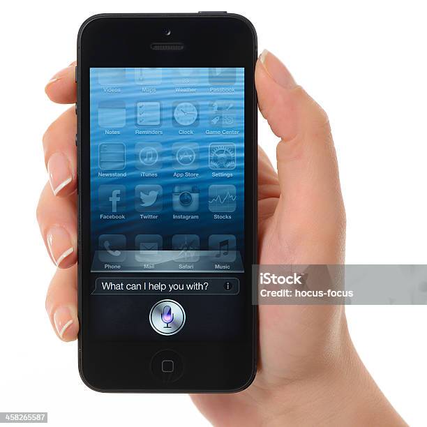 Siri Per Iphone 5 - Fotografie stock e altre immagini di Adulto - Adulto, Affari, Apple Computers