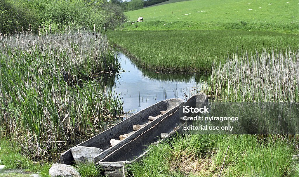 a reconstrução de um Viking village, Lejre, Dinamarca - Foto de stock de Lejre royalty-free