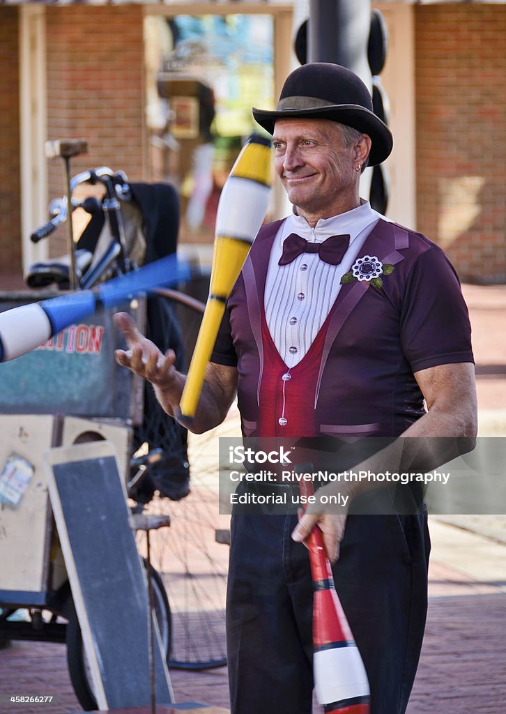 Street Performer, Boulder Colorado Boulder, Colorado, USA - December 2, 2012: A street performer juggling in downtown Boulder, Colorado. Juggling Stock Photo