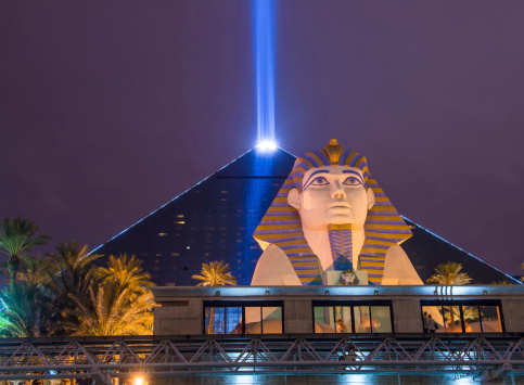 Las Vegas , USA - January 24, 2013 : The Luxor hotel and casino. Las Vegas in 2012 broke the all-time visitor volume record of 39-plus million visitors