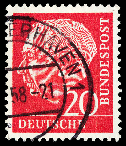 deutsche post-stamp - theodor heuss fotos stock-fotos und bilder