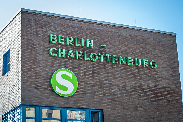 Berlin, Germany - March 23, 2012: Berlin Charlottenburg written on the station wall with the S-Bahn logo.