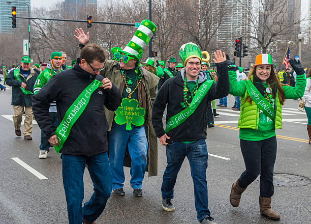 Chicago Desfile de Saint Patrick - fotografia de stock