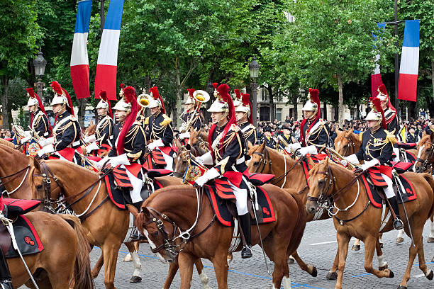 Military  parade in Bastille Day Paris, France - July 14, 2012: Cavalry at a military parade in the Republic Day (Bastille Day) on the Champs Elysees bastille day photos stock pictures, royalty-free photos & images