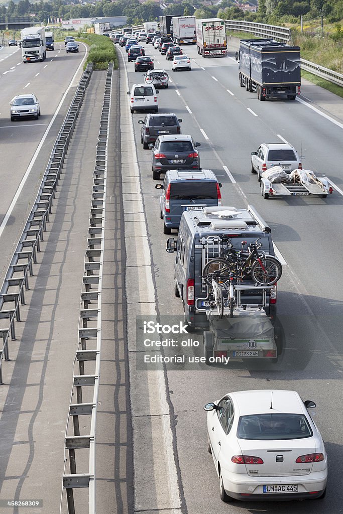 Embotellamiento en alemán Autobahn A3 - Foto de stock de Aire libre libre de derechos
