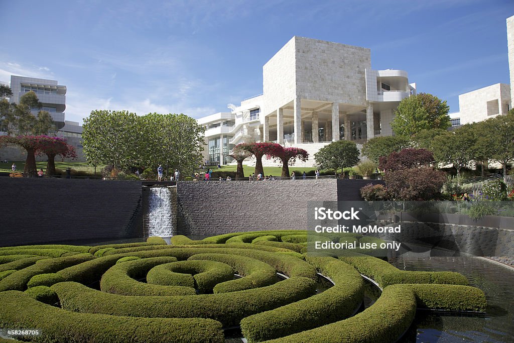 J.  Paul Getty Museum und den Central Garden - Lizenzfrei J. Paul Getty-Museum Stock-Foto