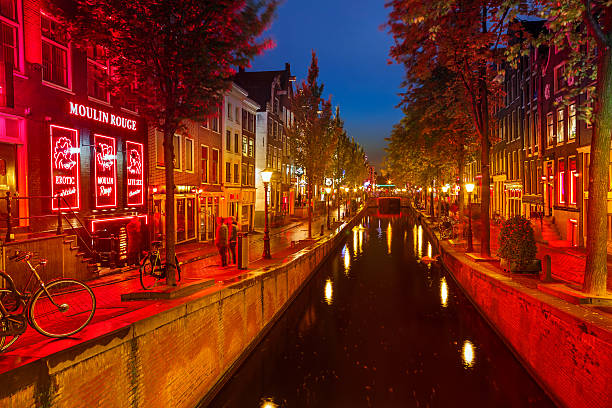 Red-light district in Amsterdam stock photo