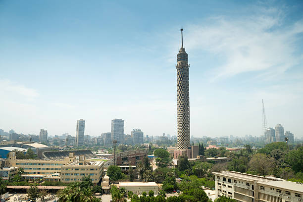 City view of Cairo tower stock photo