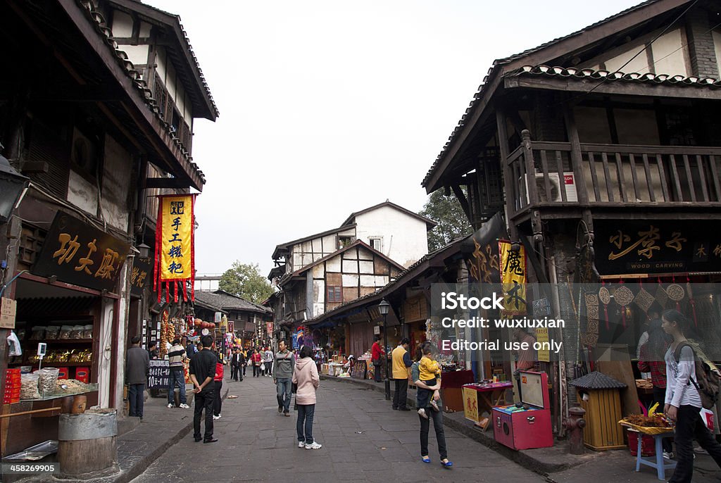 Old Town,Chongqing,china Chongqing, A!hina - November 11, 2009: People walking the streets of the old town of Chongqing Adult Stock Photo