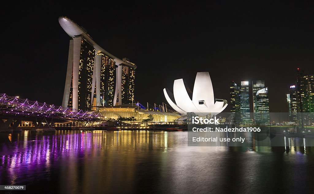 Paisagem urbana de Marina Bay em Cingapura - Foto de stock de Ajardinado royalty-free