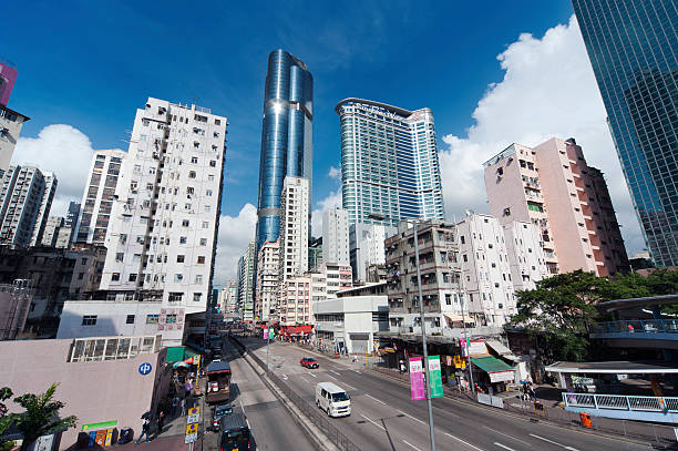 Hong Kong Hong Kong, China - June 28, 2013: Mongkok District on June 28, 2013 in Hong Kong. Mongkok in Kowloon Peninsula is the most busy district in Hong Kong. It's also mixed with skyscrapers and old buildings. mong kok stock pictures, royalty-free photos & images