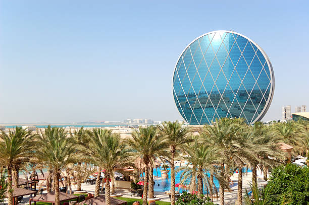 The Aldar headquarters building, Abu Dhabi, UAE stock photo