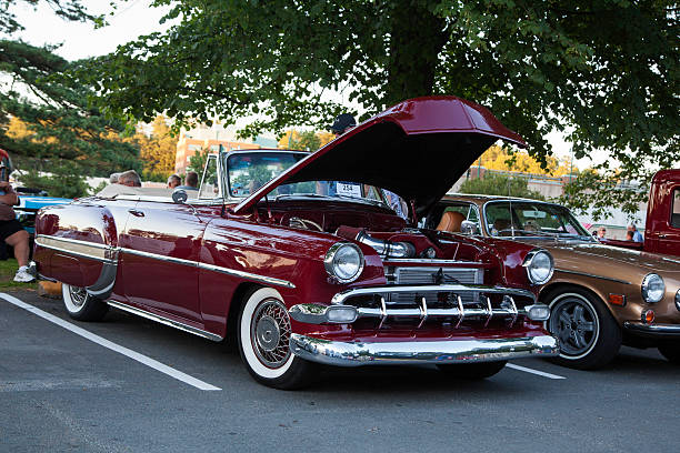 chevrolet bel air - collectors car front view chevrolet bel air horizontal imagens e fotografias de stock