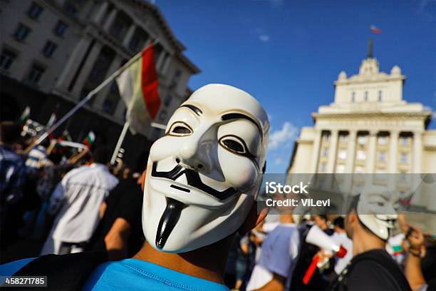 Anonimo Maschera Protesta - Fotografie stock e altre immagini di Ambientazione esterna - Ambientazione esterna, Autorità, Bulgaria