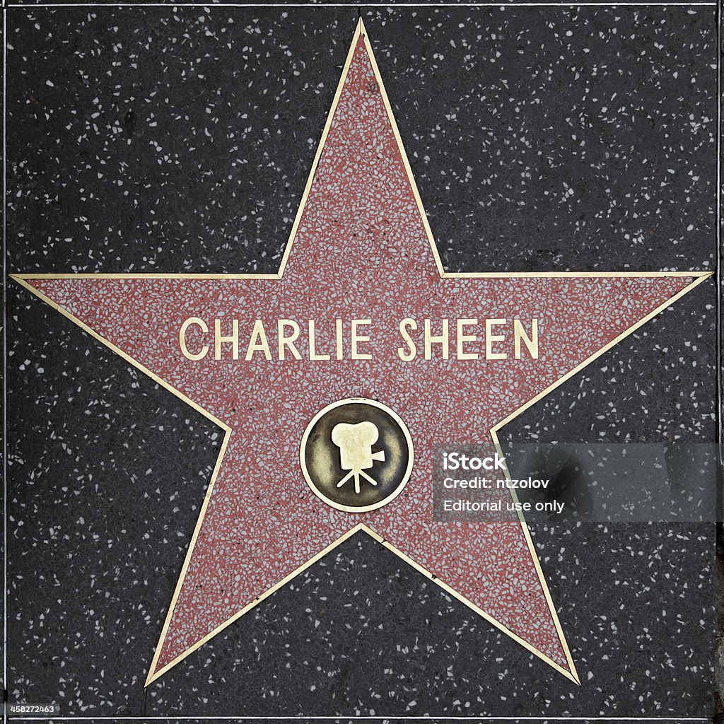 ハリウッドウォークオブ��フェイムの星をチャーリーシーン - ウォークオブフェームのロイヤリティフリーストックフォト