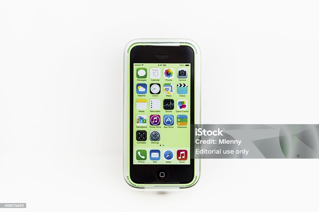 Apple iPhone 5C Color verde - Foto de stock de Caja libre de derechos