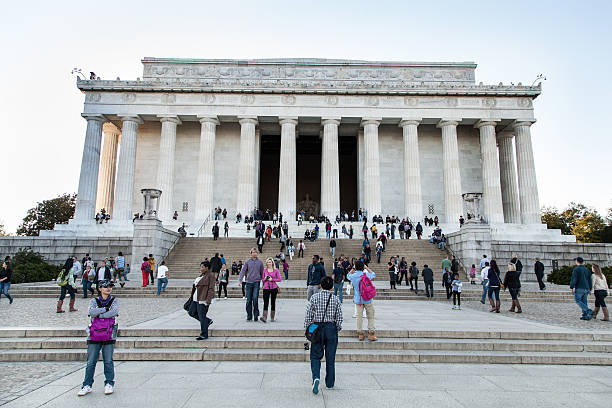 링컨 군인기념 - lincoln memorial washington dc people abraham lincoln 뉴스 사진 이미지