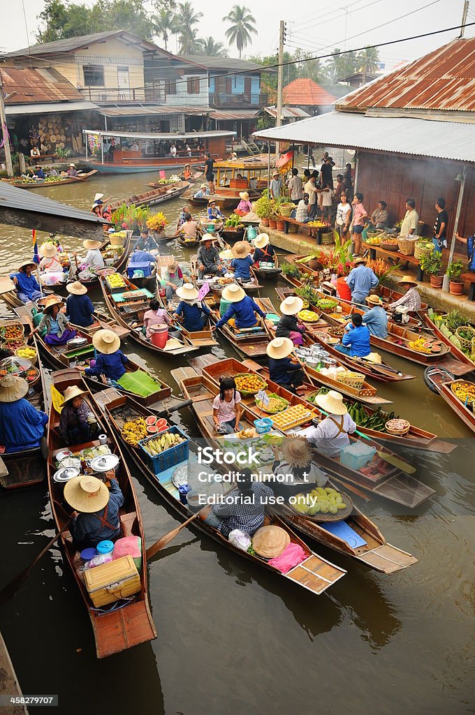 Amphawa Mercado flutuante, Tailândia - Royalty-free Adulação Foto de stock