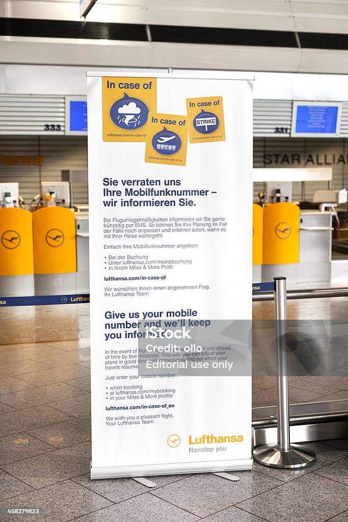 Jeton grève de Lufthansa au personnel de l'aéroport de Francfort - Photo de Allemagne libre de droits