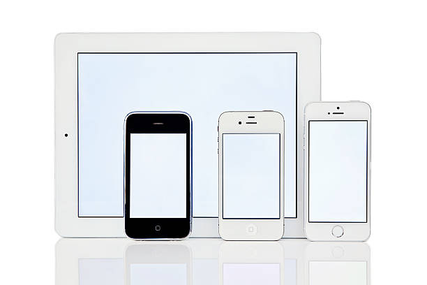 iphone 5s, 4s, 3gs, ipad - ipad iphone smart phone ipad 3 imagens e fotografias de stock