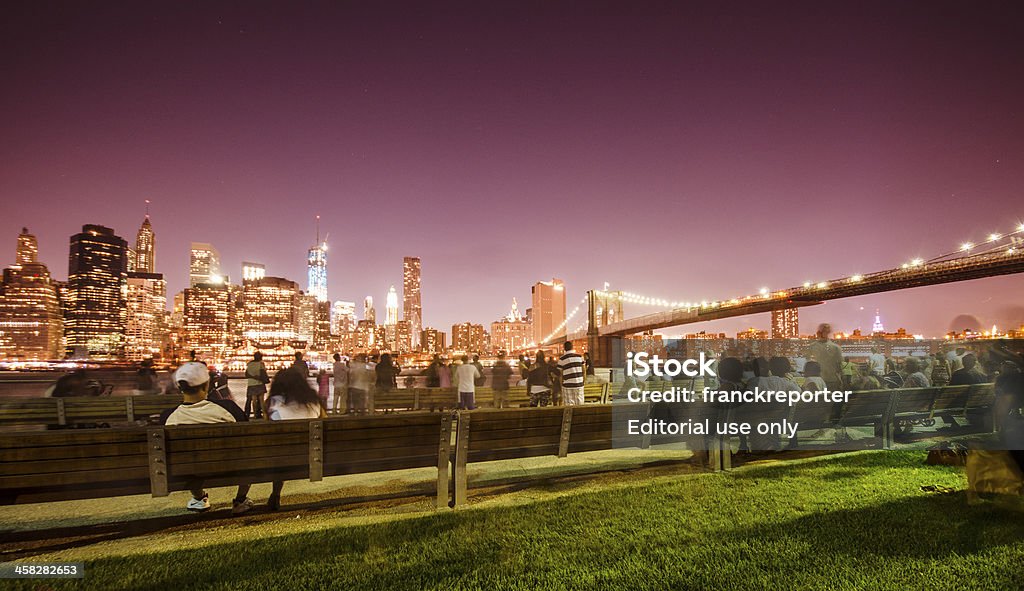 skyline di New York e brooklyn bridge di quarto di Luglio - Foto stock royalty-free di 4 Luglio