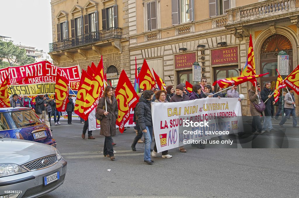 Grève à Rome - Photo de Banderole - Signalisation libre de droits