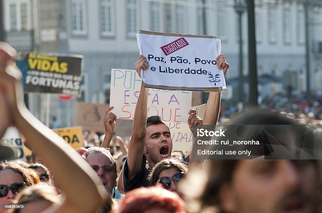 Austeridad protesta contra - Foto de stock de 2012 libre de derechos