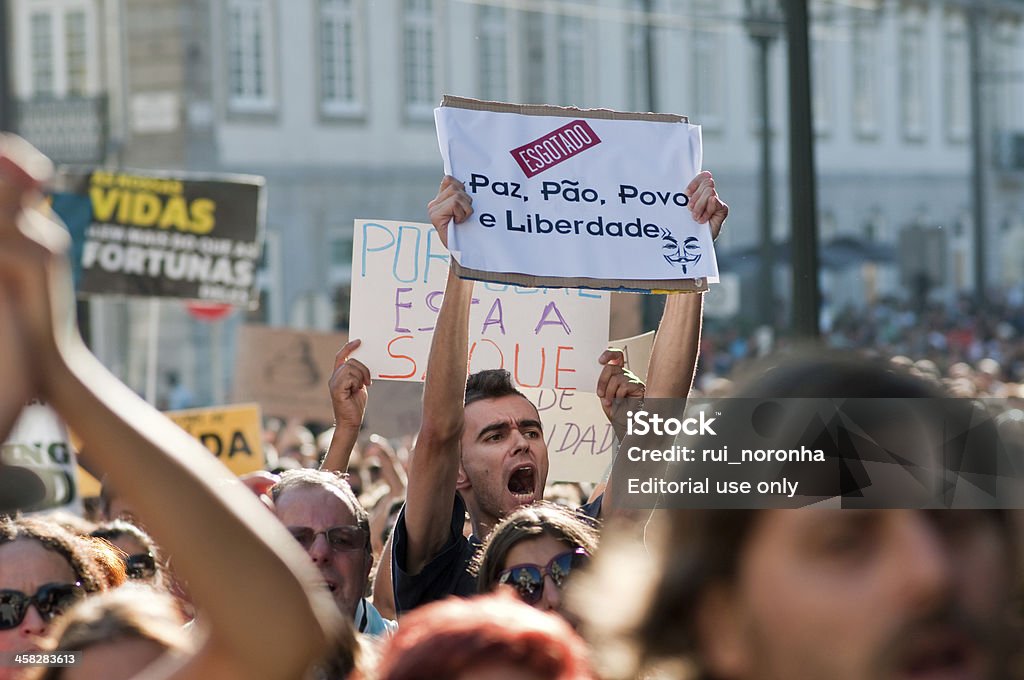Protesta anti austerità - Foto stock royalty-free di 2012