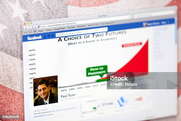 Paul Ryan Página De Fãs No Facebook - Fotografias de stock e mais imagens de .com - .com, 2012, Bandeira