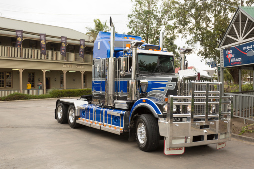 Casino, NSW, Australia - August 17, 2013: Local Casino residents gather on the street to watch trucks pass by as park of the annual Casino Truck Parade and Show.