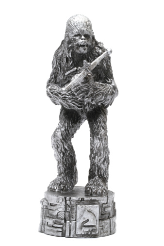 Vancouver, Canada - March 20, 2012: The character Chewbacca from the Star Wars film franchise against a white background. The model is from the Star Wars Chess Set.