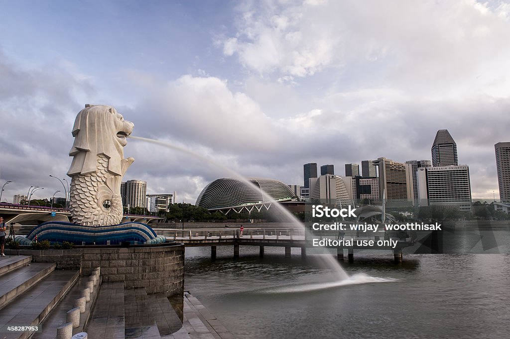 Статуя Мерлион, Сингапур - Стоковые фото Marina Square роялти-фри