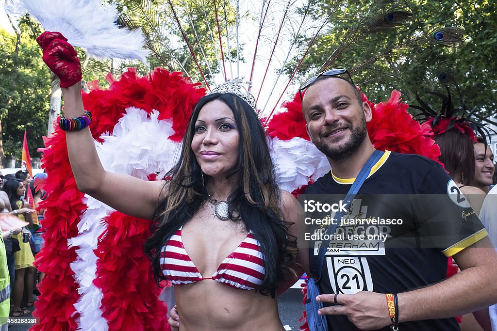 Personen, die an der Gay-Pride-parade in Madrid - Lizenzfrei Erfolg Stock-Foto