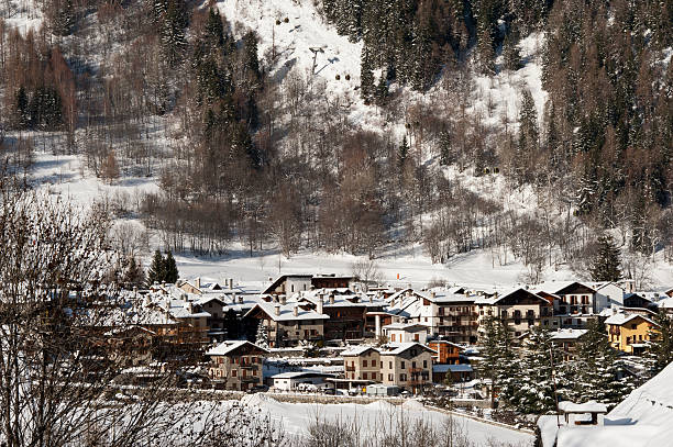 Dolonne, Courmayeur Mont Blanc Italy stock photo