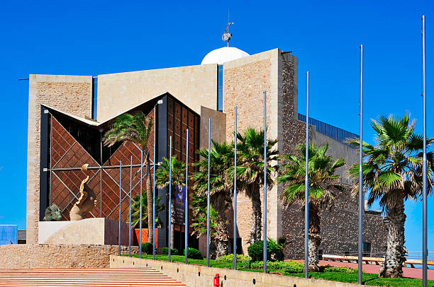 Las Palmas, Spain - October 17, 2013: Auditorio Alfredo Kraus  in Las Palmas, Spain. The auditorium of Playa de las Canteras is named after the distinguished tenor, born in the city