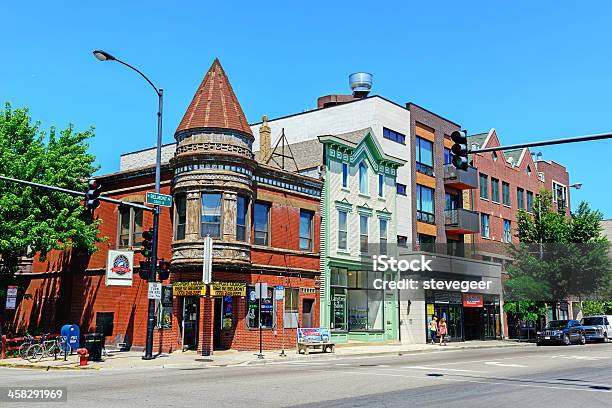 ビクトリア様式の商業ビルや近隣のバーシカゴ 19세기 스타일에 대한 스톡 사진 및 기타 이미지 - 19세기 스타일, 거리, 건물 외관
