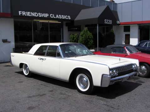 San-Francisco-United States, July 13, 2014: Old and Shiny Restored Authentic 1963 Cadillac Series Sixty One coupe on Street of San-Francisco on July 13, 2014 in San-Francisco, California, United States Of America.