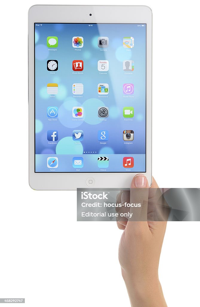 새로운 이오스 7 화면에서 Apple iPad Mini - 로열티 프리 7 스톡 사진