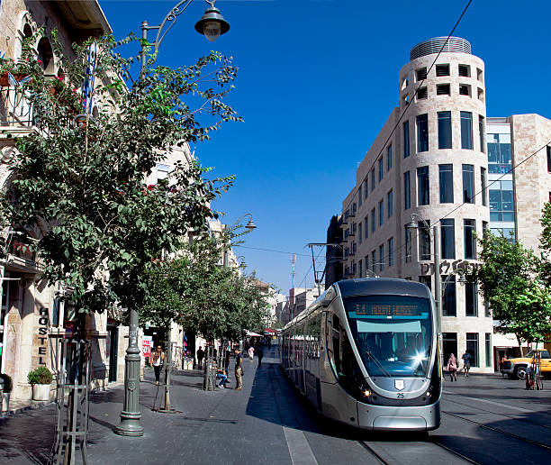 Nuovo Tram di Gerusalemme - foto stock