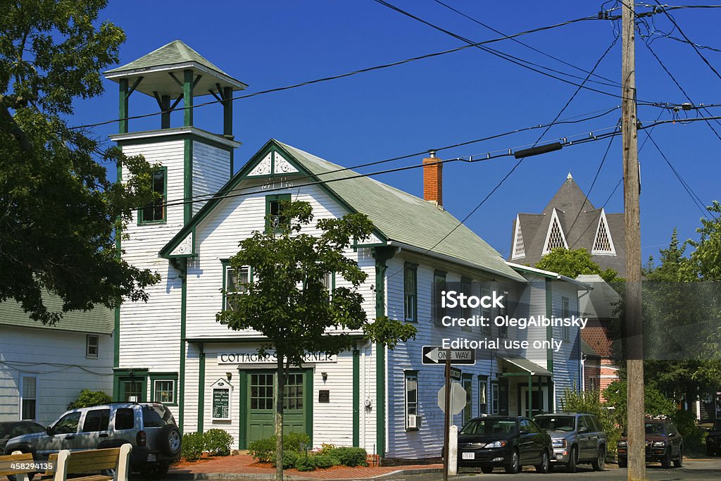 Historic House, Martha's Vineyard. Oak Bluffs, USA - September 7, 2007: Historic House in Oak Bluffs, Martha's Vineyard, Massachusetts. Martha's Vineyard is an island located south of Cape Cod in Massachusetts and is famous as an affluent summer colony. Oak Bluffs is a small town located on the Martha's Vineyard. It was first settled by Europeans in 1642. Architecture Stock Photo