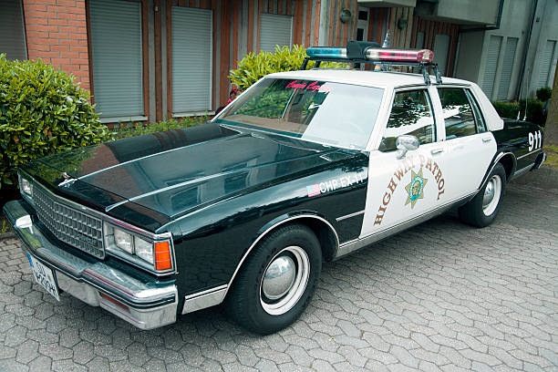 Niederkassel, Germany - June 15, 2013: A vintage american Chevrolet from the California Highway Patrol parking and exhibited on the classic car meeting 2013 in Niederkassel near Bonn.