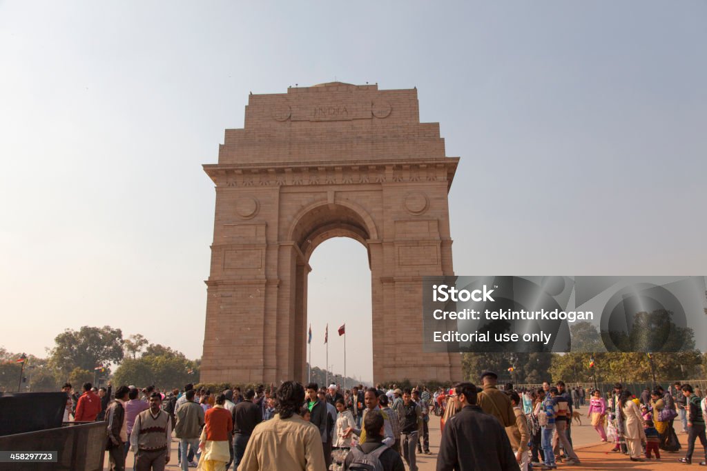 monumental gate em Nova Délhi, Índia - Foto de stock de Antigo royalty-free