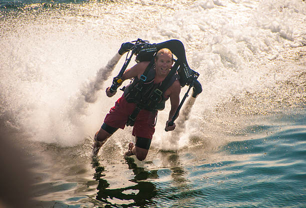 jetlev, a água-impulsionado homem - propelled - fotografias e filmes do acervo