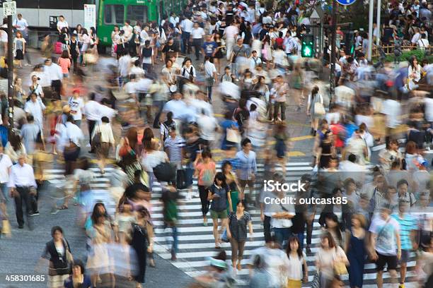 Токио Сибуя Пересечениядлительная Выдержка — стоковые фотографии и другие картинки Вид с воздуха - Вид с воздуха, Толпа, Shibuya 109