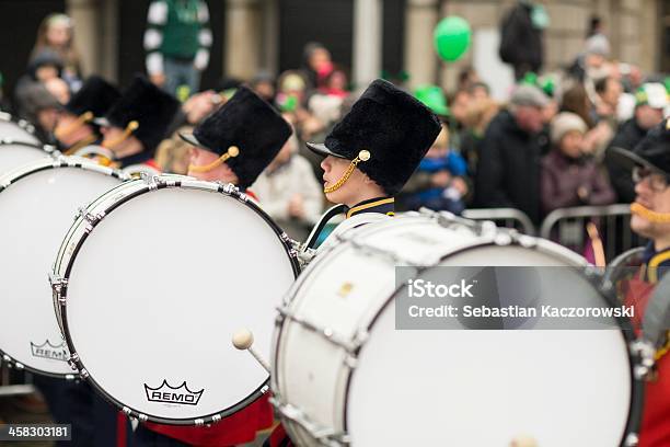 Young Bass Drummers In One Row Marching Stock Photo - Download Image Now - Drum - Percussion Instrument, Bass Drum, Art And Craft