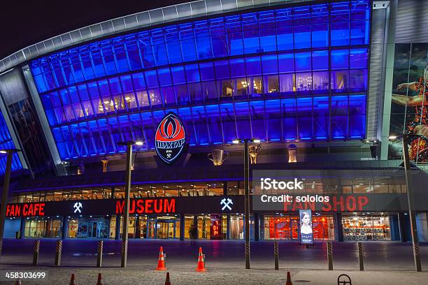 Stadium Quotdonbassarenaquot At Night Stock Photo - Download Image Now - FC Shakhtar Donetsk, Arranging, Built Structure